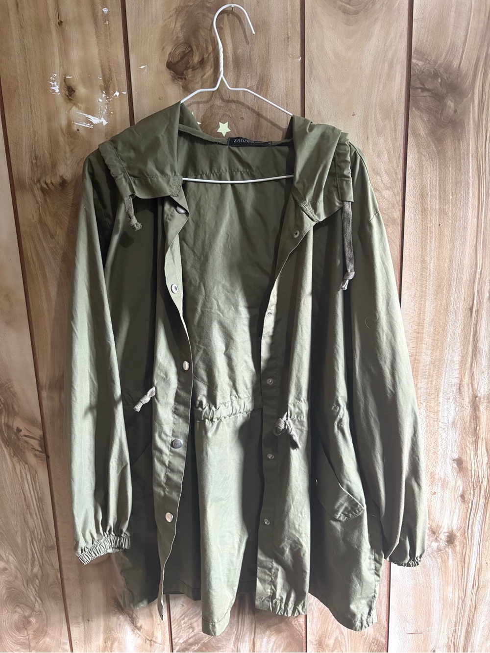 Zanzea Olive Satin-Look Light Jacket